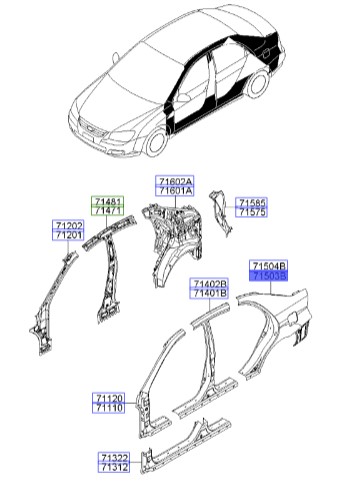 گلگیر عقب چپ سراتو LD | 715032FC40 | Hyundai/KIA Genuine Parts – MOBIS