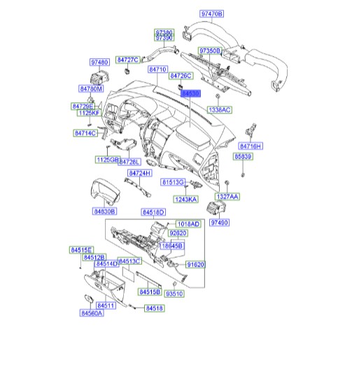 ایربگ راست توسان Hyundai/KIA Genuine Parts – MOBIS   845302E000Z9 