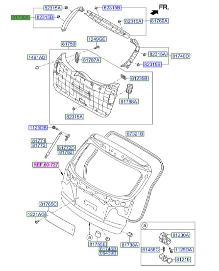 قاب درب پشت Hyundai/KIA Genuine Parts – MOBIS   IX35    817302S0009P