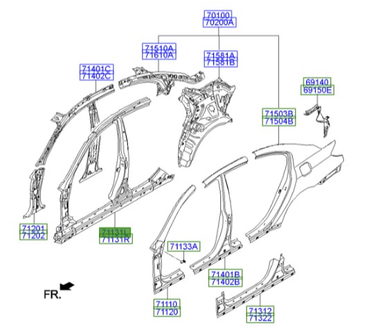 رکاب فلزی چپ جنسیس  Hyundai/KIA Genuine Parts – MOBIS  711303M000