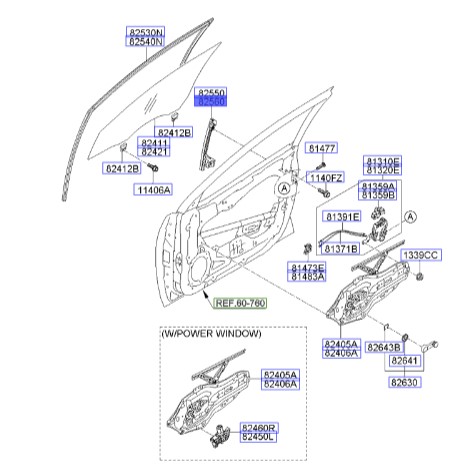 ریل شیشه درب جلو راست سراتو TD|کانال شیشه درب جلو|ریل عقب شیشه درب جلو|Hyundai/KIA Genuine Parts – MOBIS | 825601M200