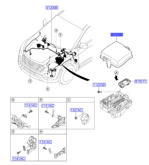 درب جعبه فیوز داخل موتور سانتافه  Hyundai/KIA Genuine Parts – MOBIS    919412W021