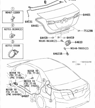 درب صندوق تویوتا آریون Genuine Parts | 6440106400