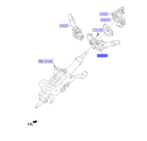 دسته راهنما چپ سوناتا  Hyundai/KIA Genuine Parts – MOBIS   934103S630