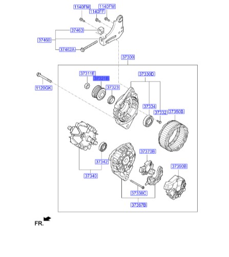 فولی سر دینام اکسنت  Hyundai/KIA Genuine Parts – MOBIS   3732137406