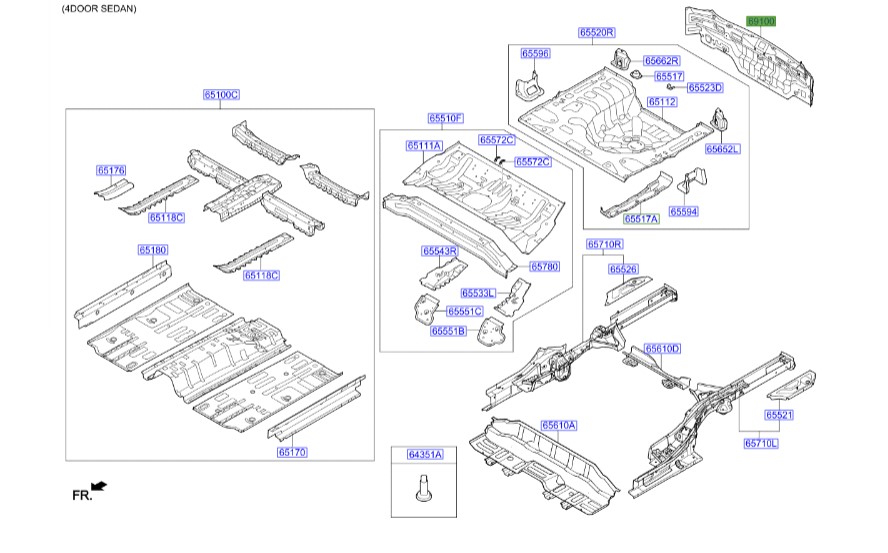 سینی کف صندوق عقب سراتو 2014 | Hyundai/KIA Genuine Parts | سراتو YD مدل 2014 تا 2018  69100A7000