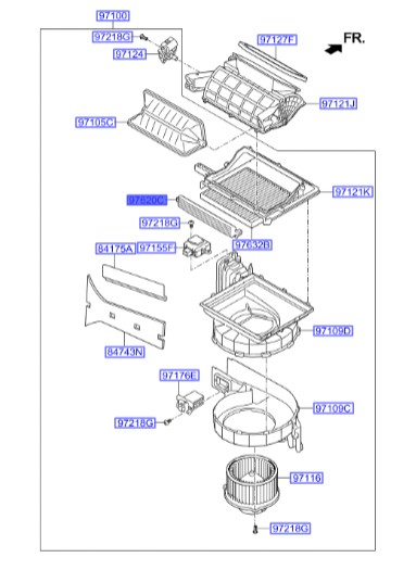 قاب فیلتر اتاق سوناتا  Hyundai/KIA Genuine Parts – MOBIS  YF  971293S000 