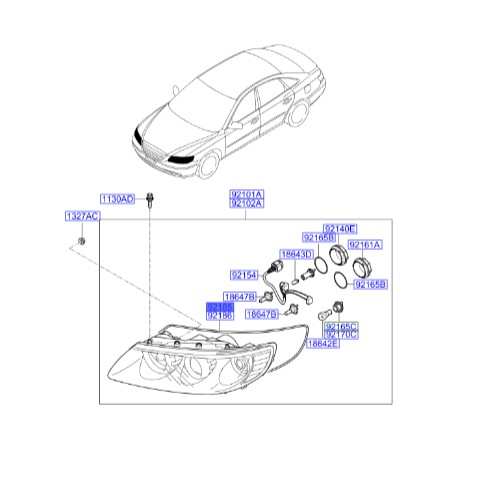 نوار پشت چراغ جلو چپ آزرا  Hyundai/KIA Genuine Parts – MOBIS  921853L500