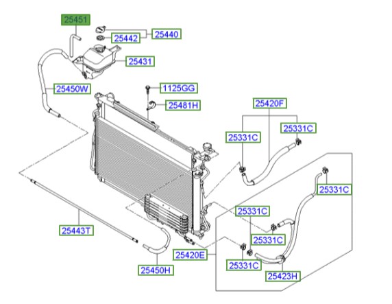 شلنگ منبع ذخیره آب آزرا  Hyundai/KIA Genuine Parts – MOBIS  254513K000