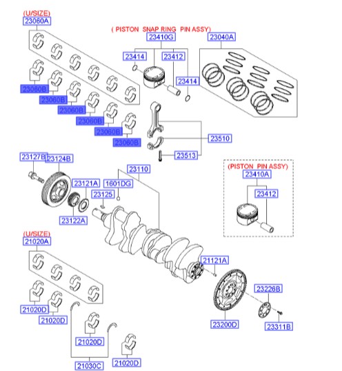 یاتاقان متحرک Hyundai/KIA Genuine Parts – MOBIS   IX55  230603C701 
