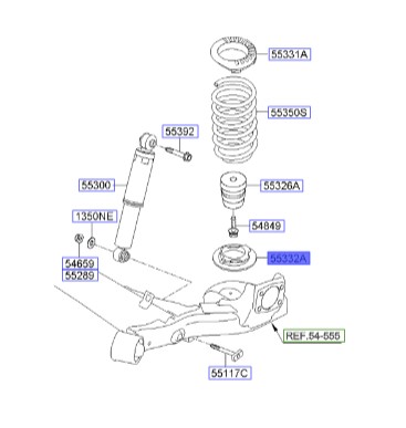لاستیک پایین فنر لول عقب سراتو TD | پد لاستیکی زیر فنر عقب | Hyundai/KIA Genuine Parts – MOBIS | 553321M000