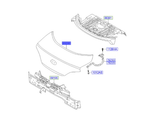 درب صندوق هیوندای جنسیس_کوپه  Hyundai/KIA Genuine Parts – MOBIS  692002M010