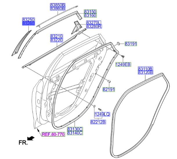قاب ستون از بیرون آزرا گرنجور Hyundai/KIA Genuine Parts – MOBIS   832603V000GU