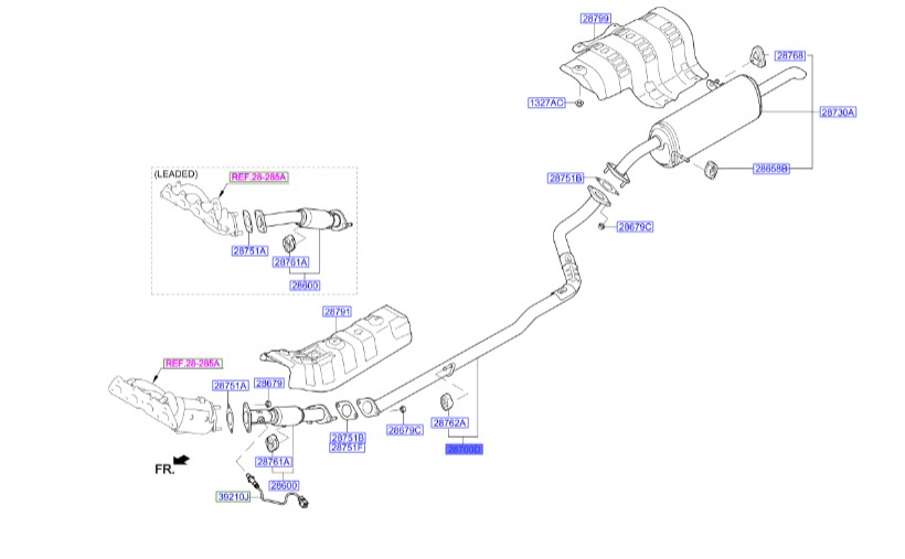 کاتالیزور اگزوز اکسنت Hyundai/KIA Genuine Parts – MOBIS   286001R110