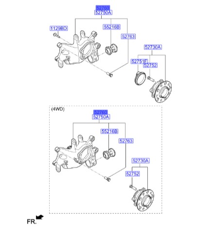 سگ دست عقب راست هیوندای توسان Hyundai/KIA Genuine Parts – MOBIS   52720D3000