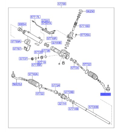 سیبک فرمان چپ هیوندای جنسیس  Hyundai/KIA Genuine Parts – MOBIS   568203M000