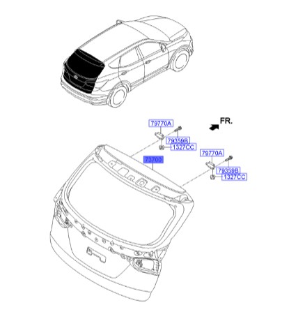 درب صندوق هیوندایHyundai/KIA Genuine Parts – MOBIS   IX45  737002W010