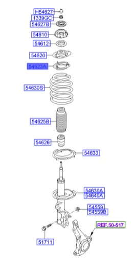 لاستیک بالای فنرلول هیوندای Hyundai/KIA Genuine Parts – MOBIS  I20  546231J000
