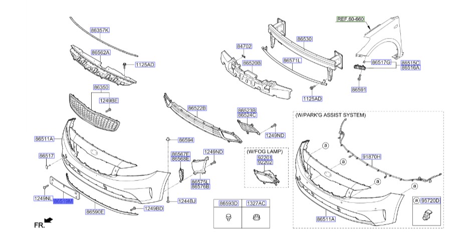 قاب پلاک جلو سراتو 2016 | Hyundai/KIA Genuine Parts | 86519A7800
