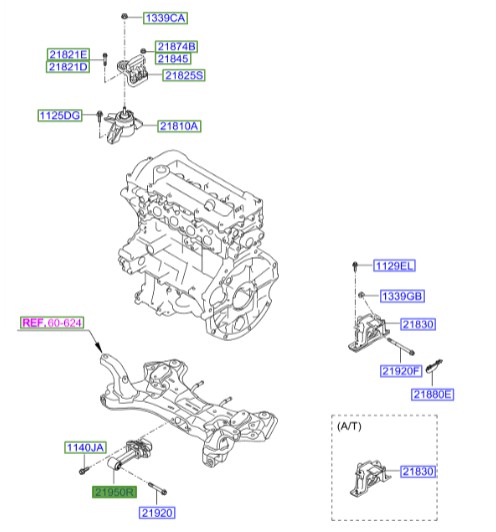 دسته موتور جلو Hyundai/KIA Genuine Parts – MOBIS  i10  21950B4100