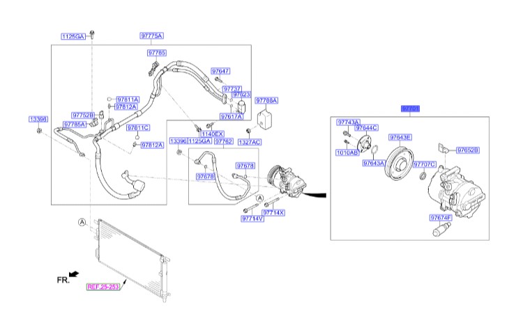 کمپرسور کولر توسان  Hyundai/KIA Genuine Parts – MOBIS   97701D3201 