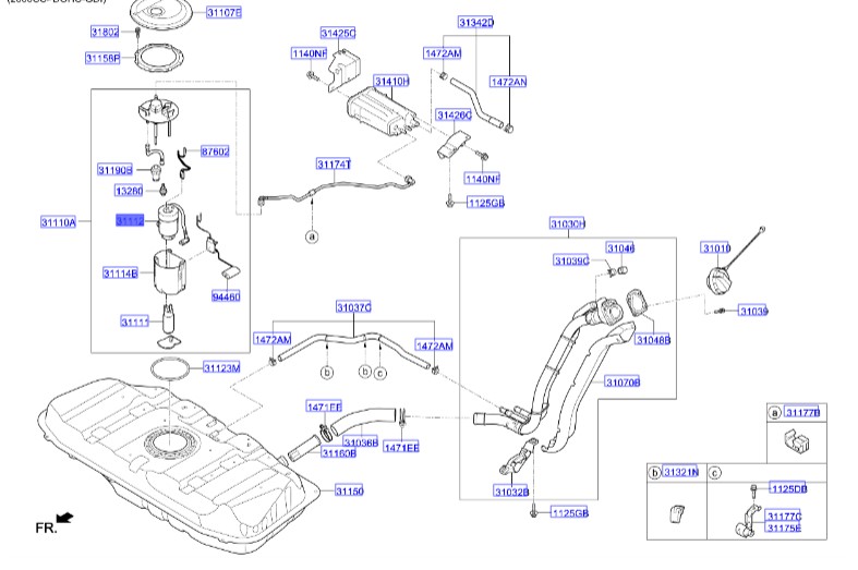 فیلتر سوخت پمپ بنزین | صافی بنزین | فیلتر بنزین داخل باک | Hyundai/KIA Genuine Parts – MOBIS | کیا سراتو | کیا کارنز | کیا سول | هیوندای ولستر | هیوندای النترا | هیوندای i30 | 31112A70A0