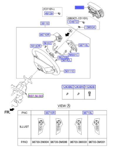 ایربگ فرمان جنسیس  Hyundai/KIA Genuine Parts – MOBIS   569003M100 