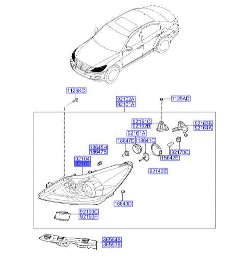 توپی چرخ جلو توسان  Hyundai/KIA Genuine Parts – MOBIS  921033M070