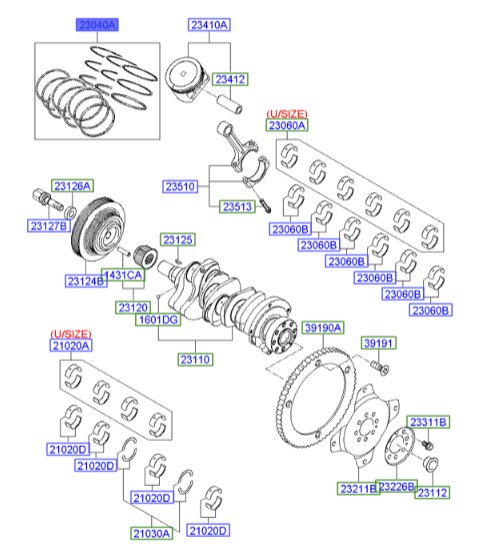 رینگ موتور هیوندای آزرا  Hyundai/KIA Genuine Parts – MOBIS    230403E906