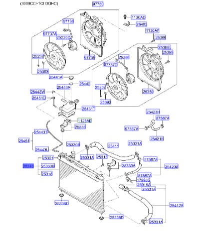 رادیاتور آب وراکروز  Hyundai/KIA Genuine Parts – MOBIS  253103J100 