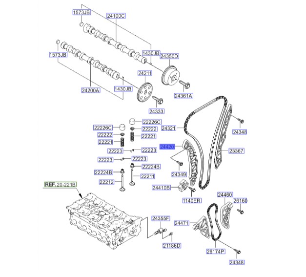 بازویی سفت کن زنجیر تایم سراتو  – راهنمای زنجیر تایم | Hyundai/KIA Genuine Parts | سراتو – سراتو کوپه TD  – اپتیما MG  – اپتیما TF – کارنز UN – سورنتو XM  – اسپورتیج SL  – جنسیس کوپه BK  – سانتافه CM  – سوناتا NF  – سوناتا YF  – توسان ix35 LM 