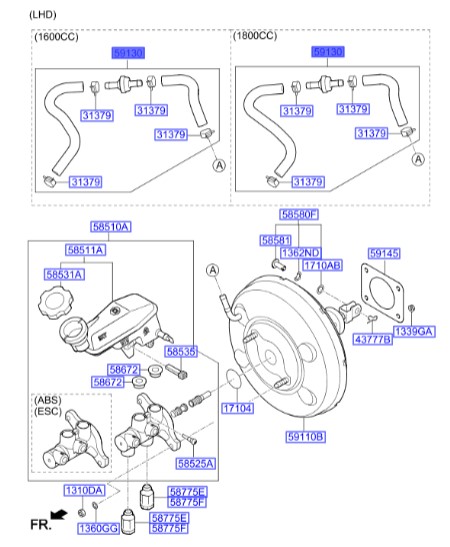 شیلنگ بوستر ترمز هیوندای سراتو  Hyundai/KIA Genuine Parts – MOBIS    591303X700