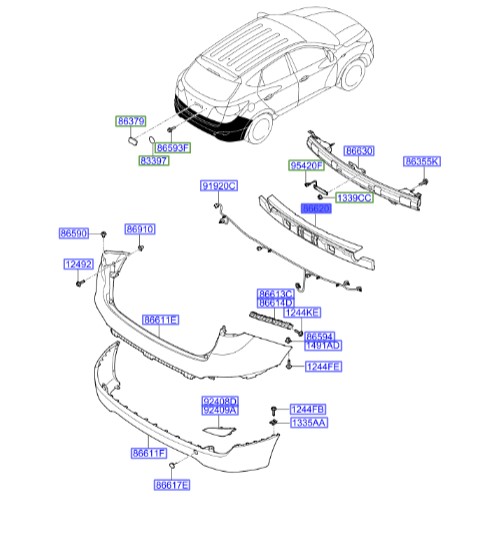 فوم سپر عقب هیوندای Hyundai/KIA Genuine Parts – MOBIS  IX35  866202S000