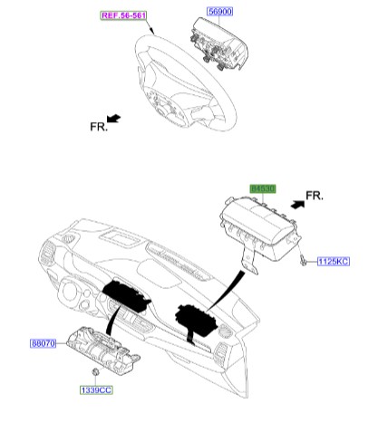 ایربگ راست گرنجور هیوندای آزرا  Hyundai/KIA Genuine Parts – MOBIS   84530G8000