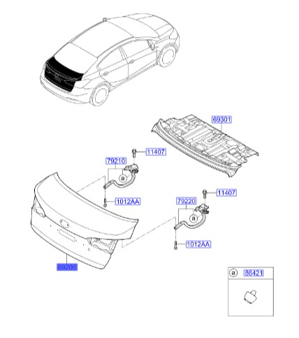 درب صندوق عقب کیا سراتو 2016 | Hyundai/KIA Genuine Parts | سراتو YD مدل 2014 تا 2018  69200A7200