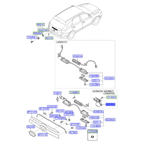دوربین عقب  Hyundai/KIA Genuine Parts – MOBIS  IX55  957603J111