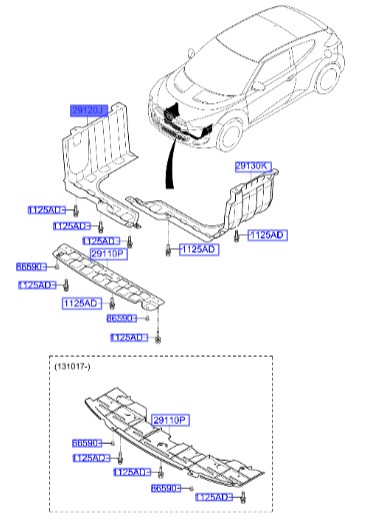 شل گیر بغل موتور راست ولستر Hyundai/KIA Genuine Parts – MOBIS   291202V000 