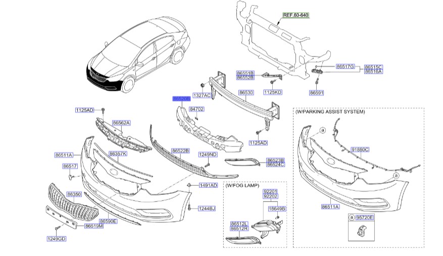 فوم  سپر سراتو 2014 تا 2018 | فوم جاذب انرژی سپر جلو | Genuine Parts 86520A7000