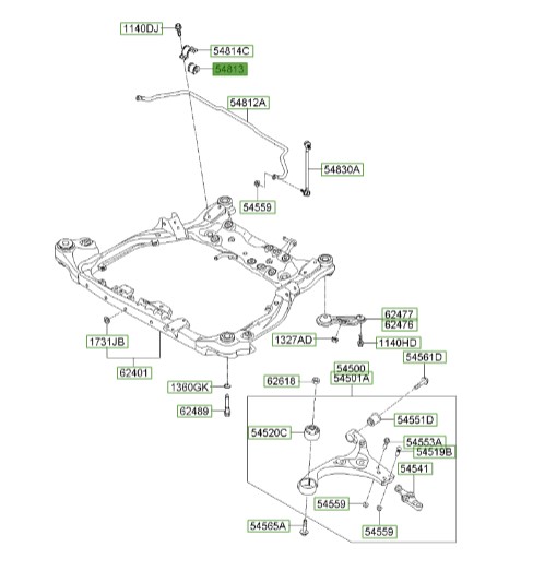 لاستیک چاکدار موجگیر جلو سراتو TD | 548132H000 | Hyundai/KIA Genuine Parts – MOBIS