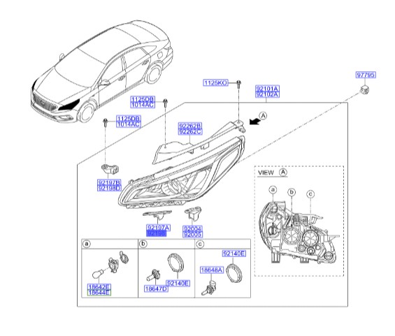 براکت نگهدارنده چراغ جلو سمت راست هیوندای سوناتا 92142c1000 Hyundai/KIA Genuine Parts – MOBIS