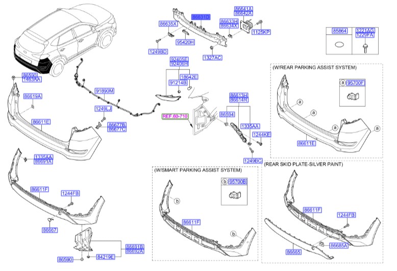 دیاق سپر عقب هیوندای توسان  Hyundai/KIA Genuine Parts – MOBIS   86631D7000