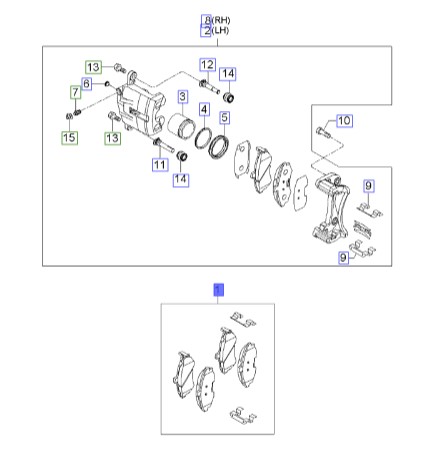 لنت ترمز جلو سراتو | لنت ترمز چرخ جلو | لنت دیسکی جلو | Hyundai/KIA Genuine Parts – MOBIS | سراتو LD مدل 2007 تا 2009 | 581012FA10