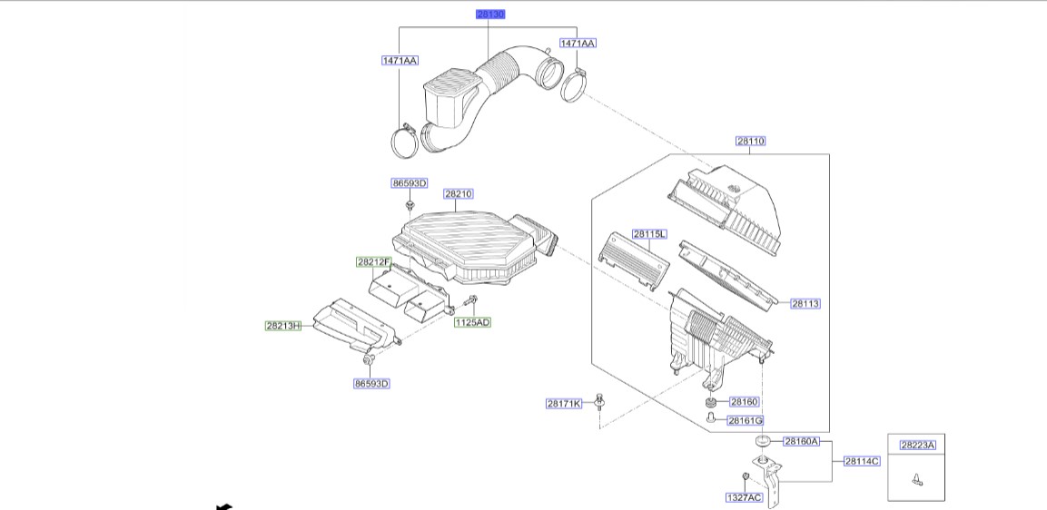 شیلنگ ورودی هوا موتور اسپورتیج 2016 | Hyundai/KIA Genuine Parts | اسپورتیج QL مدل 2016 تا 2021 – توسان TL مدل 2017