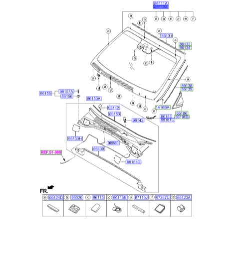 شیشه جلو سانتافه  Hyundai/KIA Genuine Parts – MOBIS  861102W310