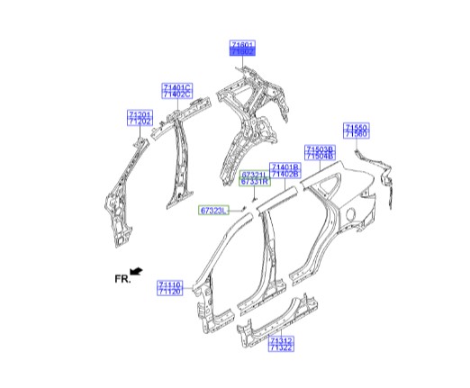 گلگیر عقب راست داخلی سانتافه Hyundai/KIA Genuine Parts – MOBIS  716022W250