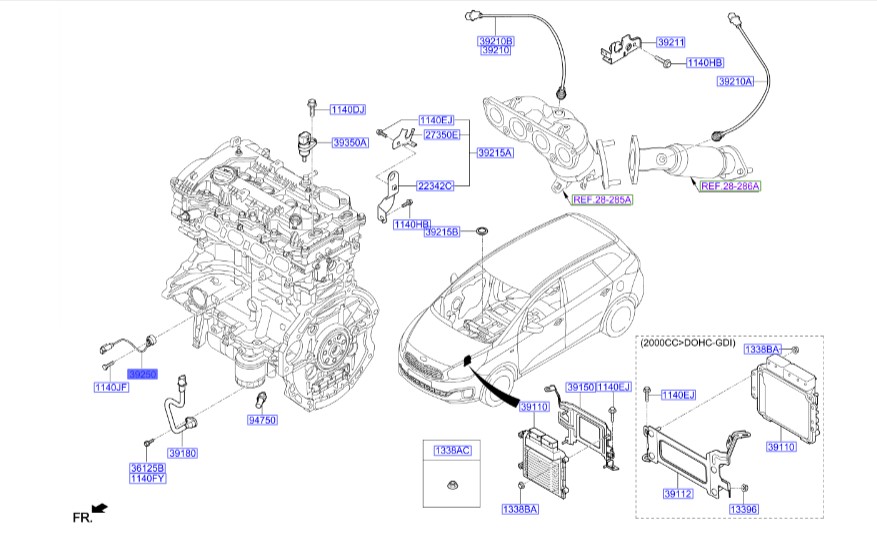 ناک سنسور سراتو 2016 | سنسور کوبش موتور | سنسور ناک | Hyundai/KIA Genuine Parts – MOBIS | سراتو YD – اپتیما – سول – النترا – سوناتا – توسان | 392502E000