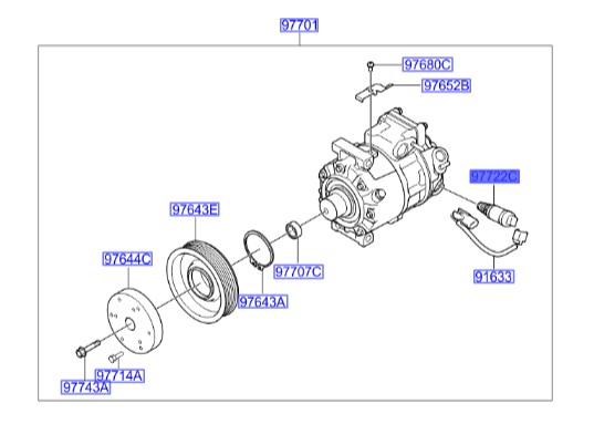 فشنگی کولر جنسیس Hyundai/KIA Genuine Parts – MOBIS   977223M000 