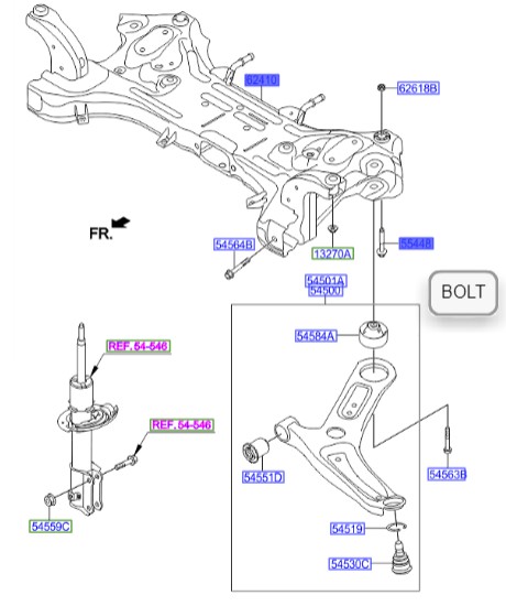 رام زیر موتور Hyundai/KIA Genuine Parts – MOBIS   i20  62400C8000