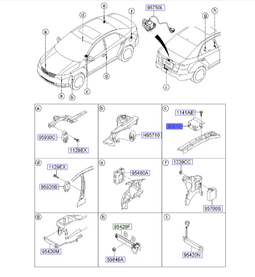 یونیت ایربگ سراتو 2009 | واحد کنترل ایربگ | مدول کنترل ایربگ | Hyundai/KIA Genuine Parts – MOBIS | سراتو TD، سراتو TD کوپه | 959101M650