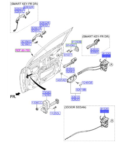 قفل و پمپ درب جلو چپ Hyundai/KIA Genuine Parts – MOBIS  I20  81310C8020